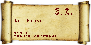Baji Kinga névjegykártya